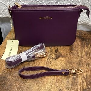 White Elm ARA  Purple Crossbody Bag 💜 PLUM 💜 NWT Limited Edition Color